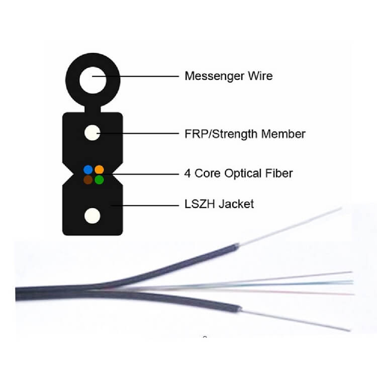 fiber drop cable outdoor 1 2 4 core g652 g652d g657a g657a2 ftth single ...
