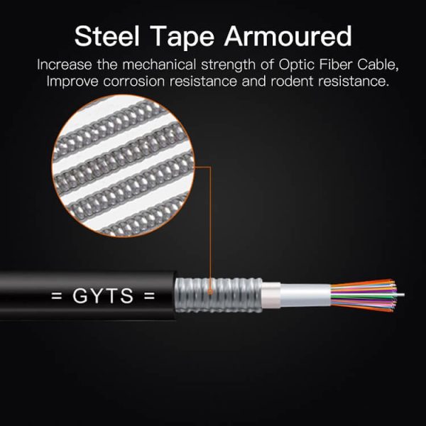 Cheap Price High Quality OEM 48 Cores GYTS Tight Armoured Optical Fiber Cable - Image 5